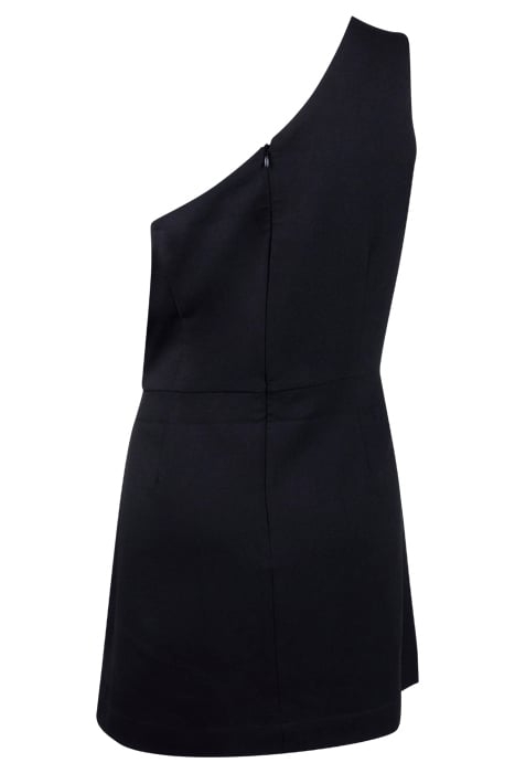 ONE SHOULDER TLRD DRESS SHORT BLACK 2
