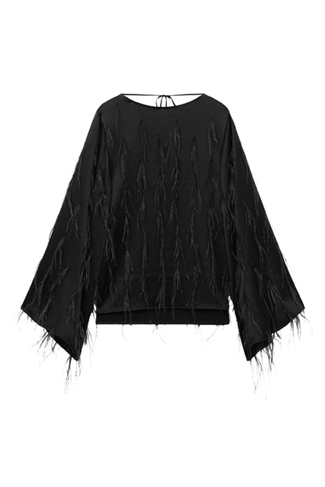 DAISY-FEATHER BLOUSE BLACK 1
