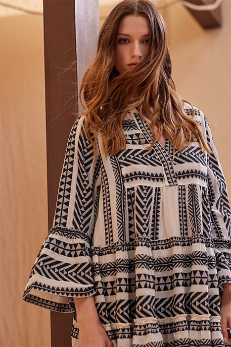 ELLA DRESS BLACK/OFFWHITE 4