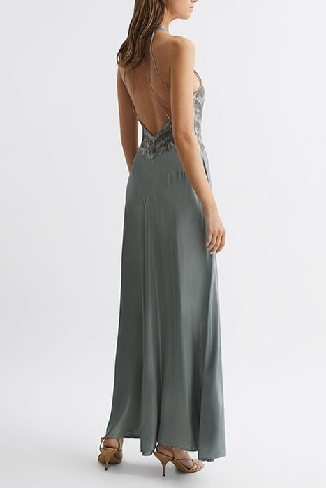 FERN-METALLIC MAXI DRESS SILVER 2
