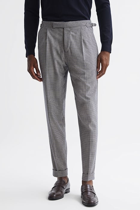 ARCADE-PUPPYTOOTH TAILORED PANTS NAVY 1