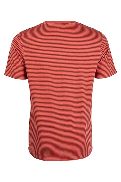 T-SHIRT CREWNECK STRIPE GARMENT DYED PAPAYA 2