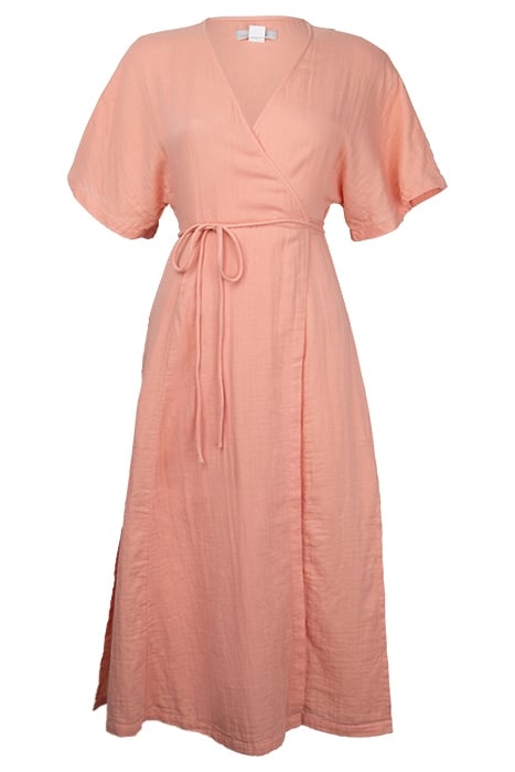 MERAKI WRAP DRESS CORAL 1