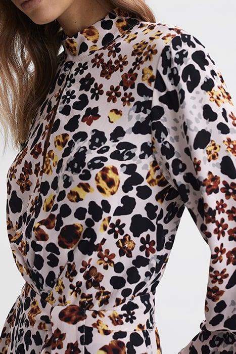 LIRA-ANIMAL MAXI DRESS NUDE/BLACK 4