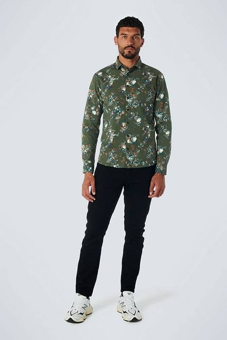 SHIRT STRETCH ALLOVER PRINTED DARK GREEN 3