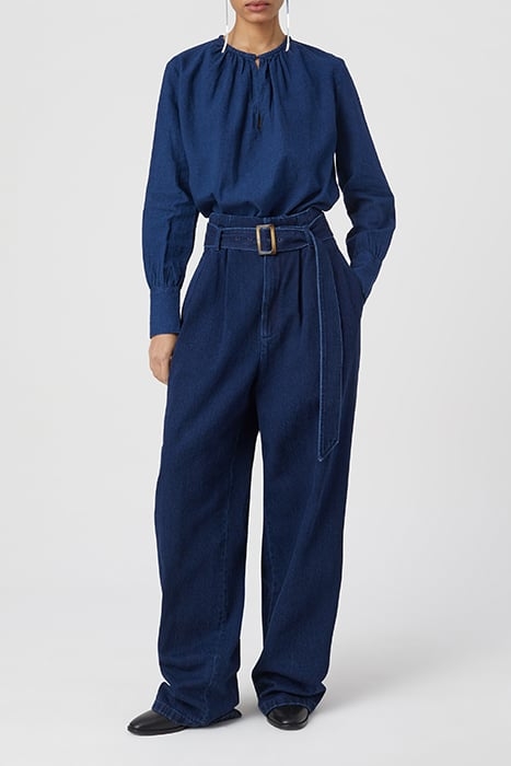 GATHERED TOP SHIRTS & BLOUSES DARK BLUE 3