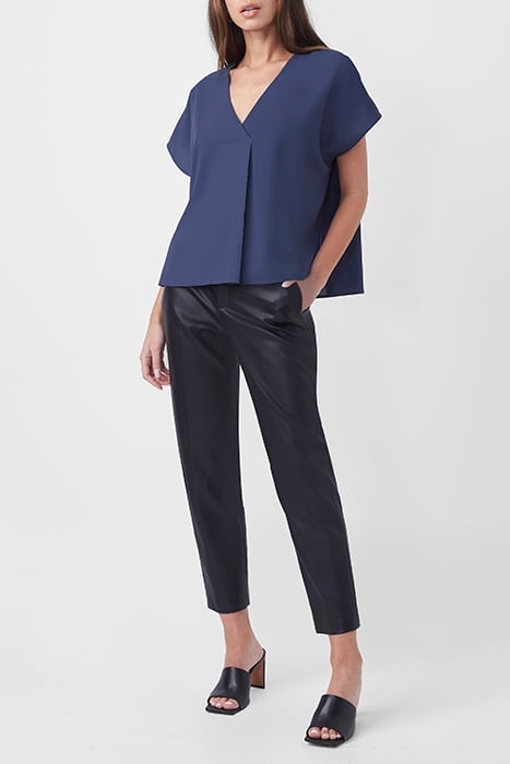 CREPE LIGHT S/S V NK TOP IRON INK 3