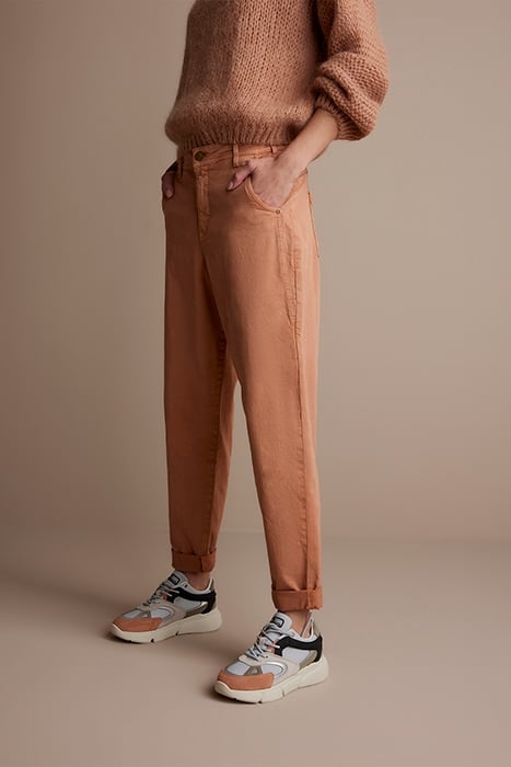 BARREL FIT PANTS LUX COTTON STRETCH TWILL BROWN 3