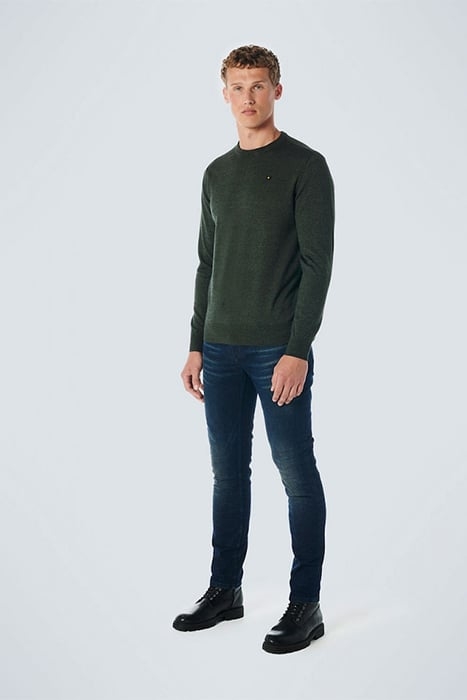 PULLOVER CREWNECK 2 COLOURED MELANGE DARK GREEN 3