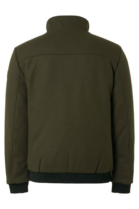 JACKET SHORT FIT WITH WOOL 2 COLOURED TWILL DARK ARMY 5