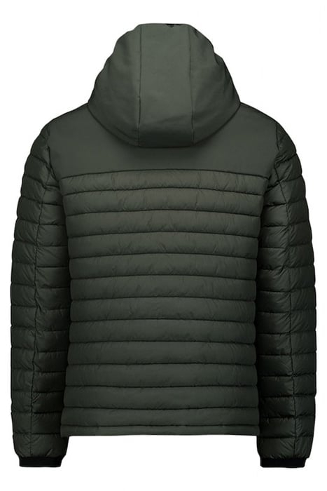 JACKET HOODED SHORT FIT PADDED MIX DARK GREEN 5