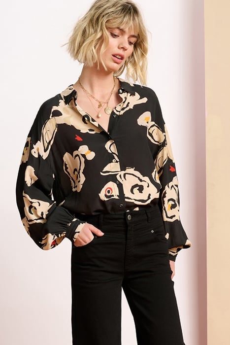 BLOUSE - FLOWER GLORY BLACK 4