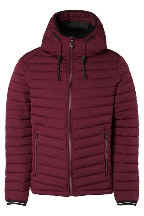 JACKET HOODED SHORT FIT PADDED DARK RED 4