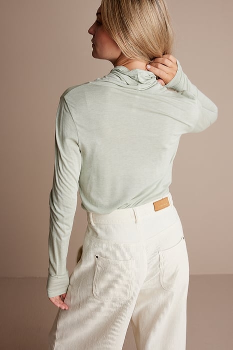 TURTLE NECK TOP VISCOSE WOOL JERSEY GREENS 2