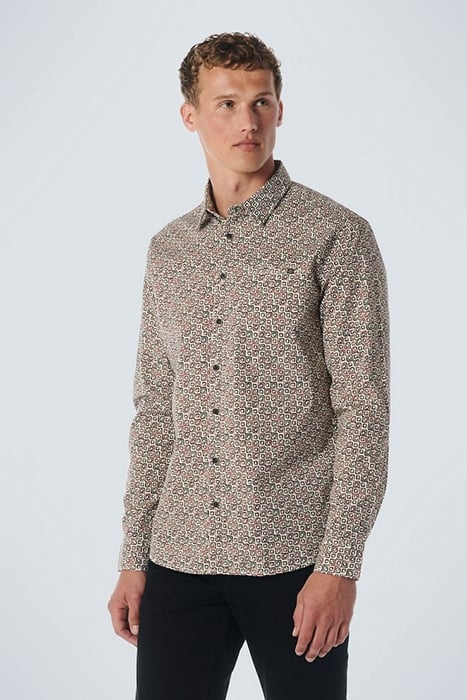 SHIRT STRETCH ALLOVER PRINTED DARK GREEN 1