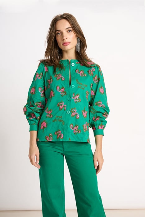 BLOUSE - FERN GREEN SHINE 3
