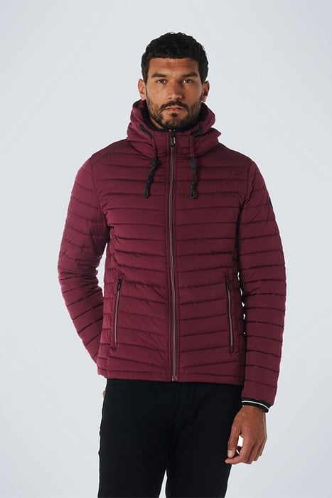 JACKET HOODED SHORT FIT PADDED DARK RED 1