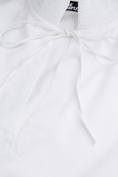 SHORT LONG-SLEEVED DRESS WITH PLACED ENGLISH EMBROIDERY WHIT 2