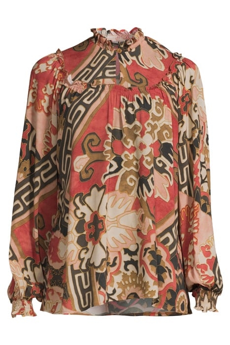 TOP PATCHWORK VISCOSE ROUGE 3