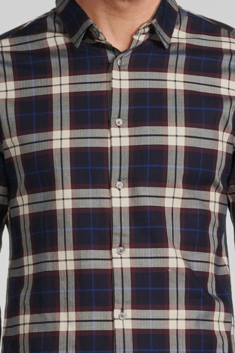 BURGUNDY CHECK SLIM SHIRT BURGUNDY 4
