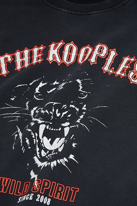 WILD SPIRIT PANTHER SWEATSHIRT BLACK WASHED 2