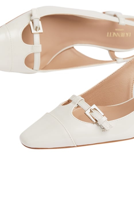 GRACIEBLOCKHEELBUCKLEDETA OFF WHITE 4