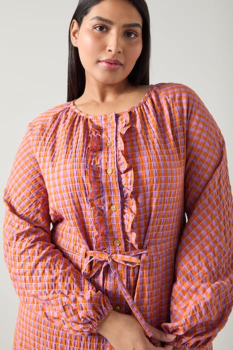 DR SOPHIE CHECK DRESS ORANGE 3