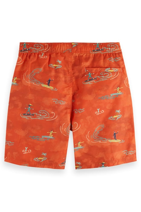 MID LENGTH SWIM SHORT ALL OVER PRINT RED SURFER AOP 2