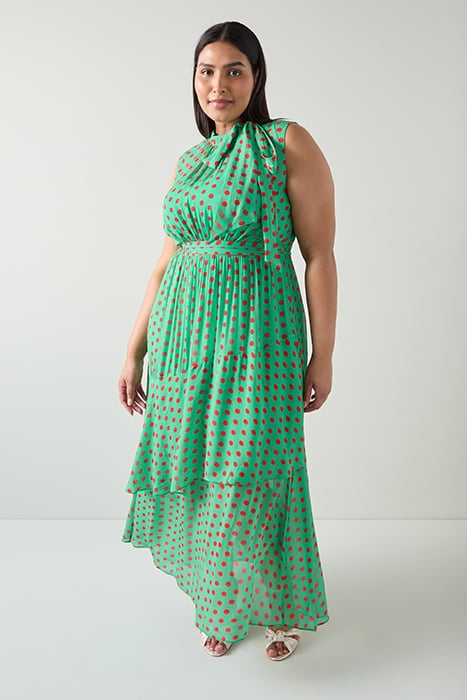 DR ROBYN SPOT PRINT DRESS GREEN 1