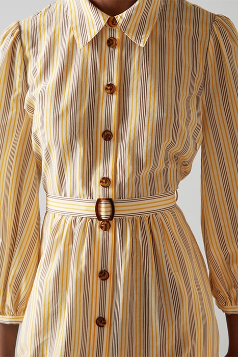 DR AARONS - STRIPED SILK CREAM/YELLOW 4