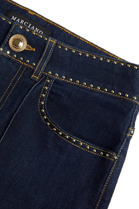 LUCY STUDS DENIM STRAIGHT RINSE 7
