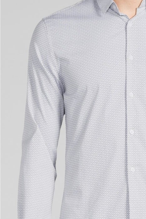 WHITE MINIMALIST PRINT EASY CARE SLIM SHIRT WHITE 4