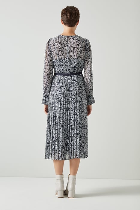 DR ESTELLE PLEATED DRESS NAVY MULTI 2