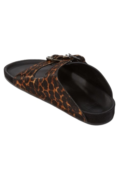 LEOPARD POUCH LEATHER SANDALS LEOPARD 2