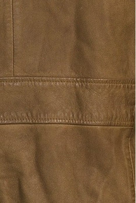 BEIGE LEATHER BOMBER JACKET WITH ZIPPED POCKETS BEIGE 5
