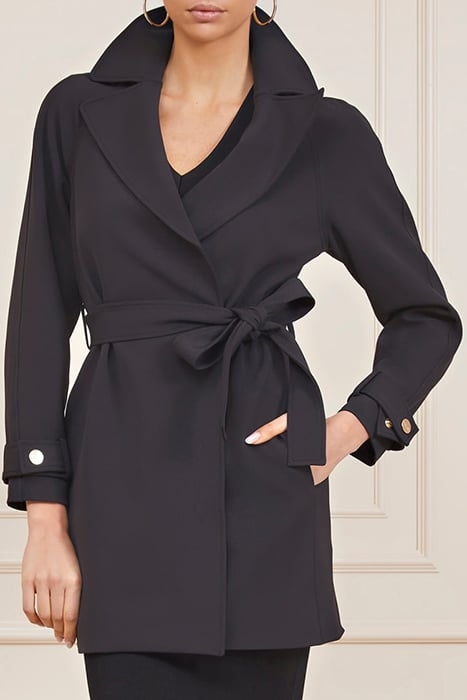 SCARLETT AUSTIN WRAP JET BLACK COAT 1