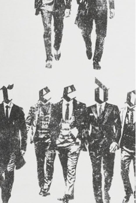 WHITE T-SHIRT WITH GANG IN SUITS IMAGE OFF WHITE 5