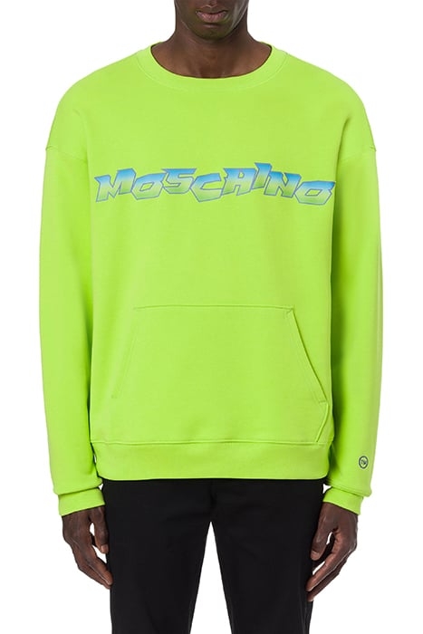 MOSCHINO SURF LOGO ORGANIC COTTON SWEATSHIRT GREEN 1
