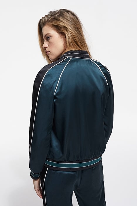 ZIP-UP SWEATSHIRT WITH RIB DETAIL GREEN NAVY 2