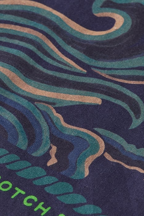 PRINTED COTTON BANDANA NAVY BLUE 3