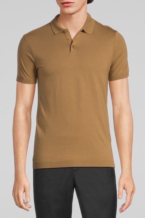 CAPPUCCINO COTTON MODAL POLO SHIRT CAPPUCINO 1