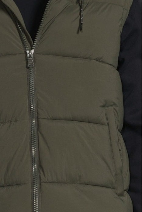 KHAKI HOODED BODYWARMER KHAKI 4