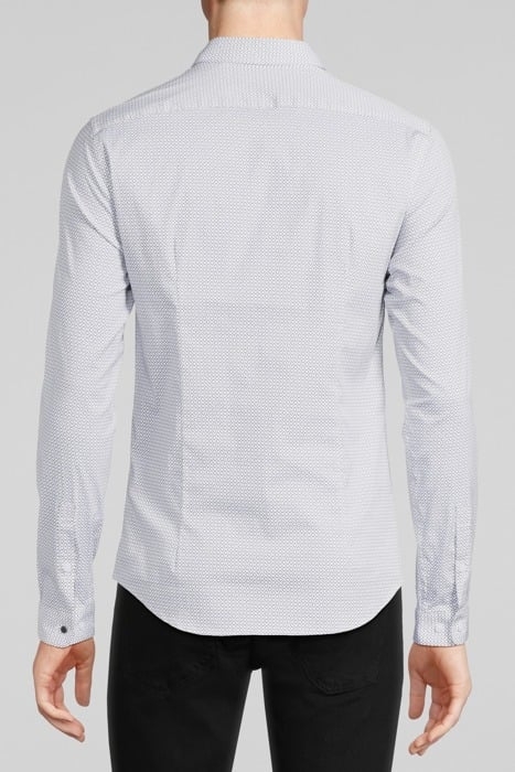 WHITE MINIMALIST PRINT EASY CARE SLIM SHIRT WHITE 2