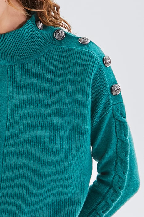 AMAZONITE KNIT SWEATER WITH SHOULDER BUTTONS 4