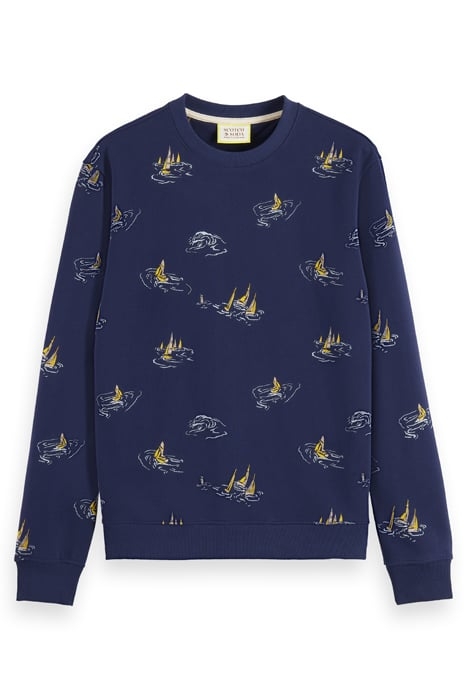 ALL OVER PRINT SWEATSHIRT NAVY BLUE SAILBOAT AOP 1