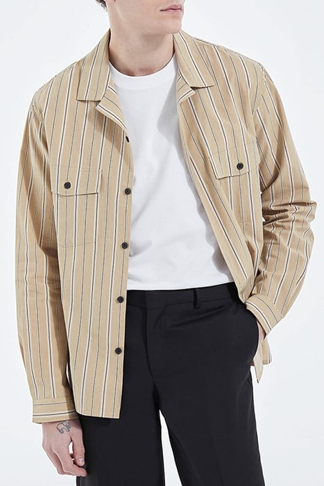 LONG-SLEEVED SHIRT WITH CHEST POCKETS CAMEL / BLACK 1