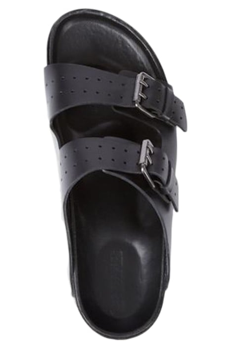 LEATHER SANDAL WITH METAL BUCKLES BLACK 4