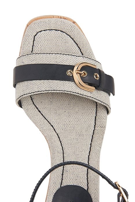 SKY CORK CANVAS WEDGE NAVY 4
