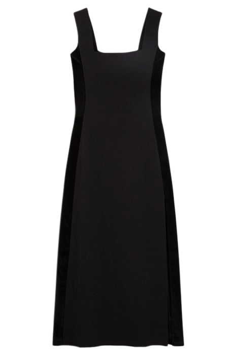 LONG SQUARE NECKLINE DRESS BLACK 1