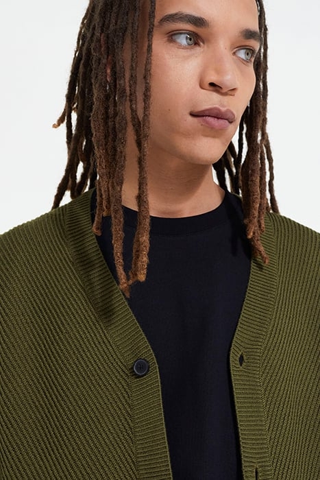 CARDIGAN WITH POINT DETAILS KAKI 6